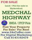 Land for sale in Hyderabad, Manoharabad, Medhcal Highway